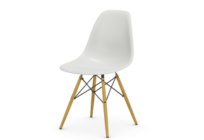 Eames Plastic Side Chair DSW Holzuntergestell mit Verstrebungen Ahorn gelblich Charles und Ray Eames Vitra Design Klassiker 